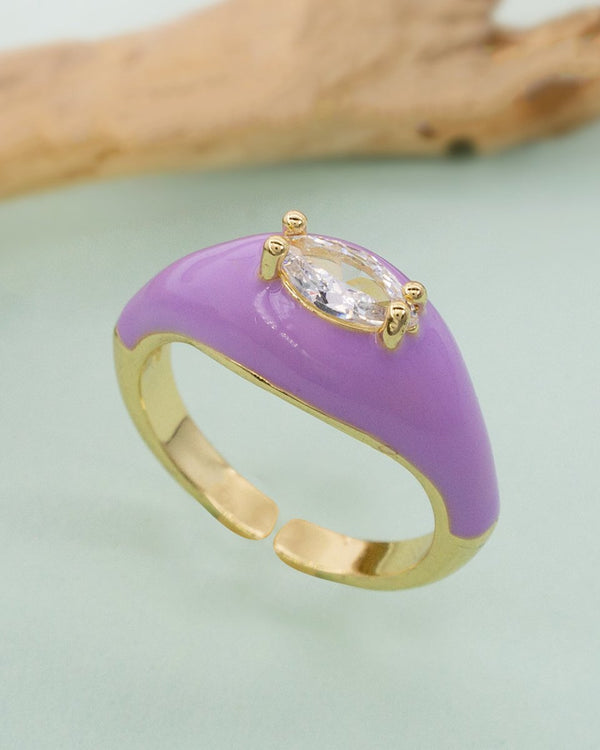 Anillo Morado Óvalo Circonia - PINK REVOLVER