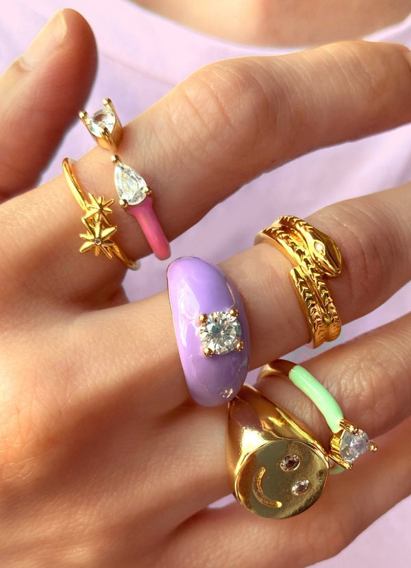 Anillo Morado Óvalo Circonia - PINK REVOLVER