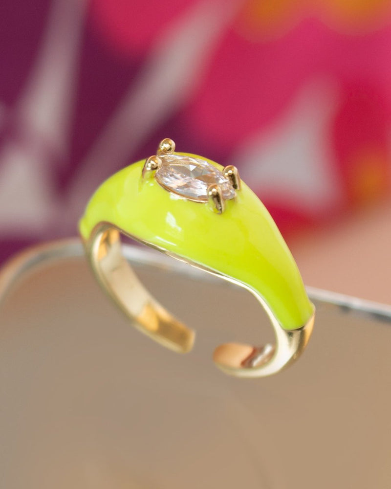 Anillo Neón Amarillo Óvalo - PINK REVOLVER