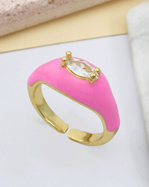 Anillo Rosa Óvalo Circonia - PINK REVOLVER