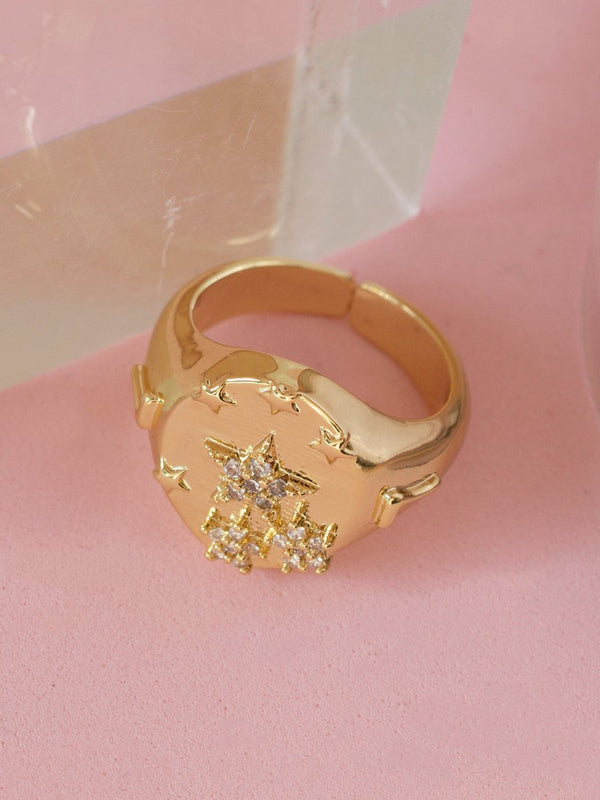 Anillo Sello Estrellas - PINK REVOLVER