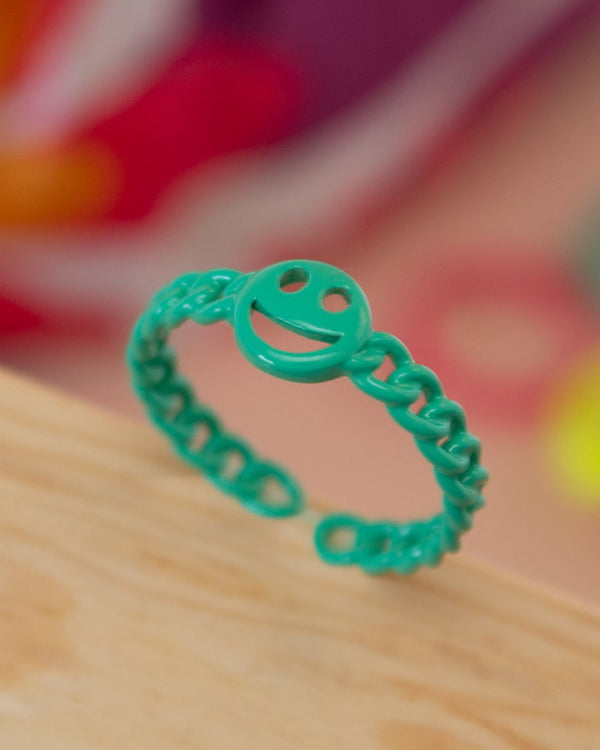 Anillo Verde Happy Face - PINK REVOLVER