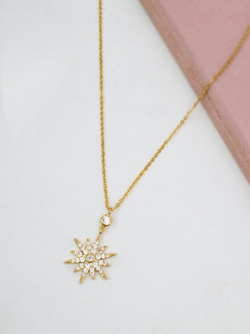 Collar Estrella con Circonia Dorado - PINK REVOLVER