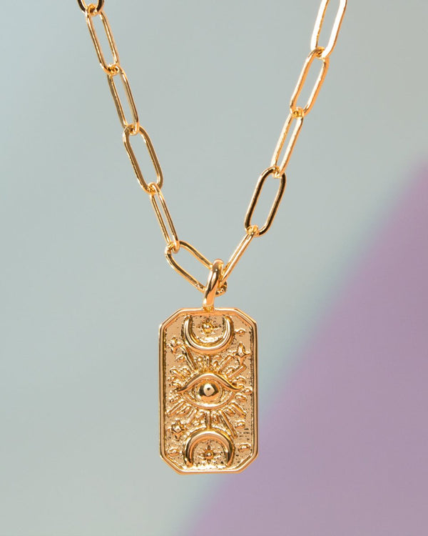Collar Placa Ojo Místico - PINK REVOLVER