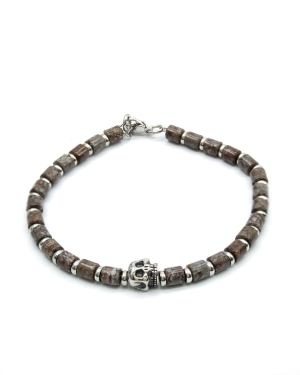Pulsera Acero con Dije Calavera - PINK REVOLVER