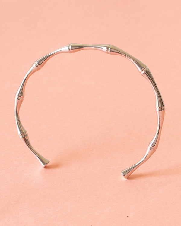 Pulsera Bambú Plateada - PINK REVOLVER