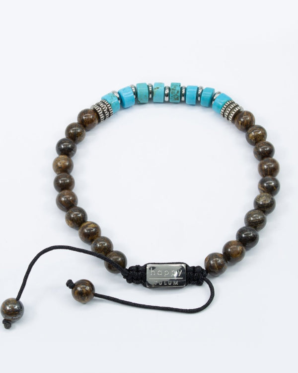 Pulsera Piedras Aqua Acero - PINK REVOLVER