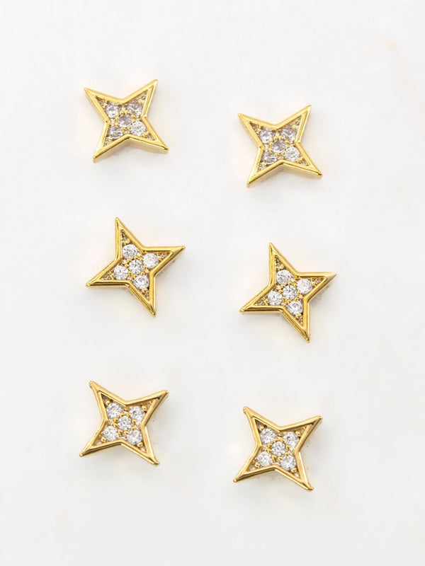Set Estrellas Doradas Circonias - PINK REVOLVER